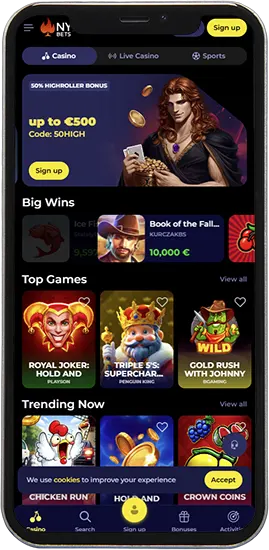 Download Nyxbets Casino naar je telefoon